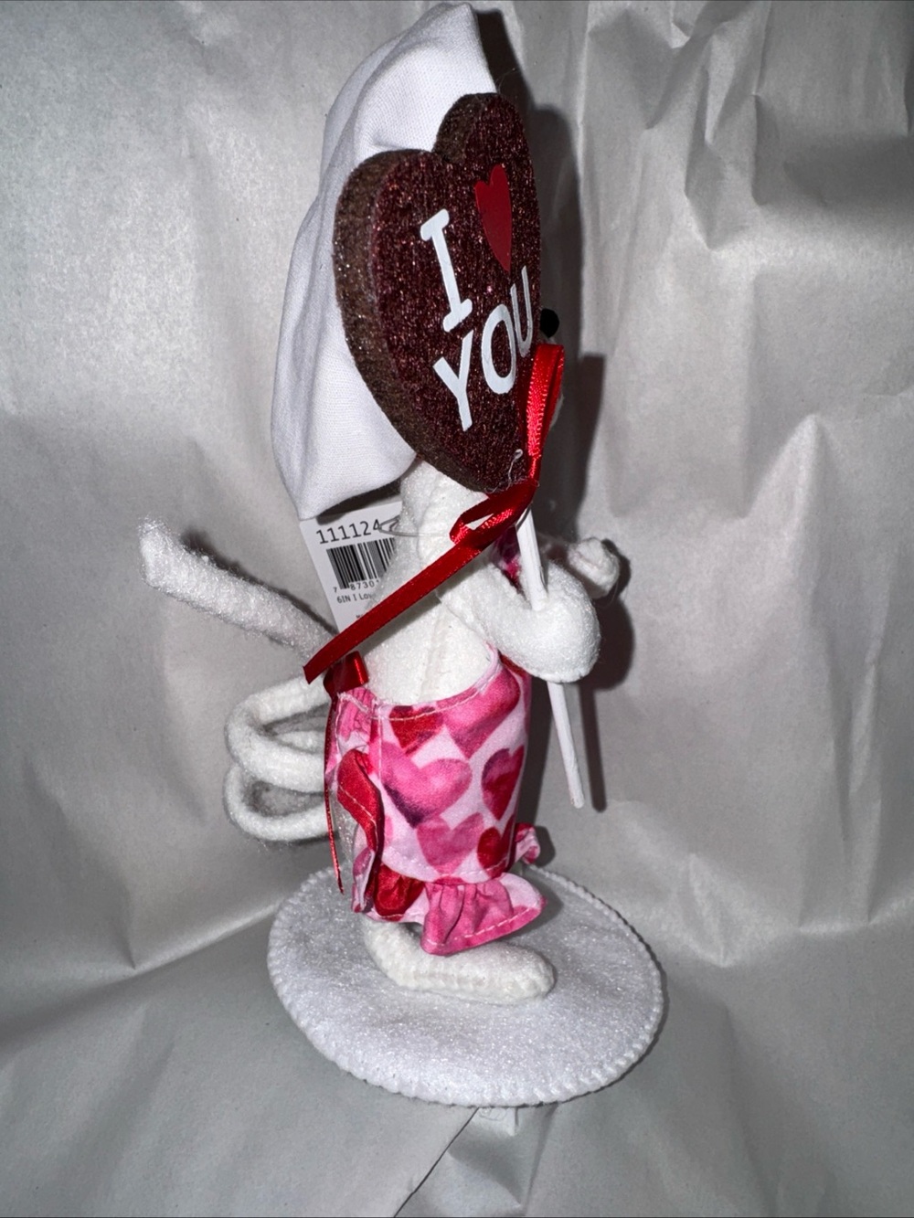 Annalee Pink Heart Mouse Doll with Heart Sign - Picture 7 of 11